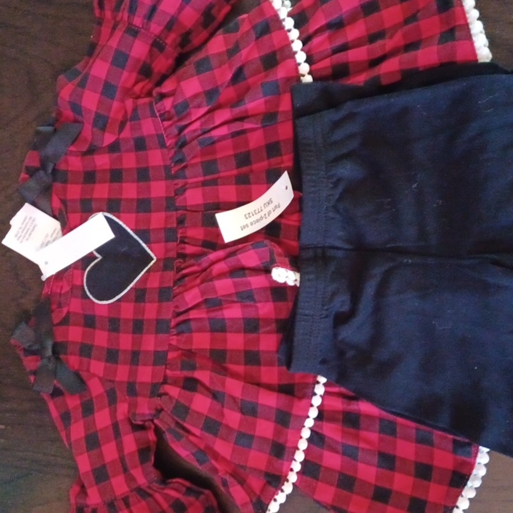 Red plaid 12 month old outfit